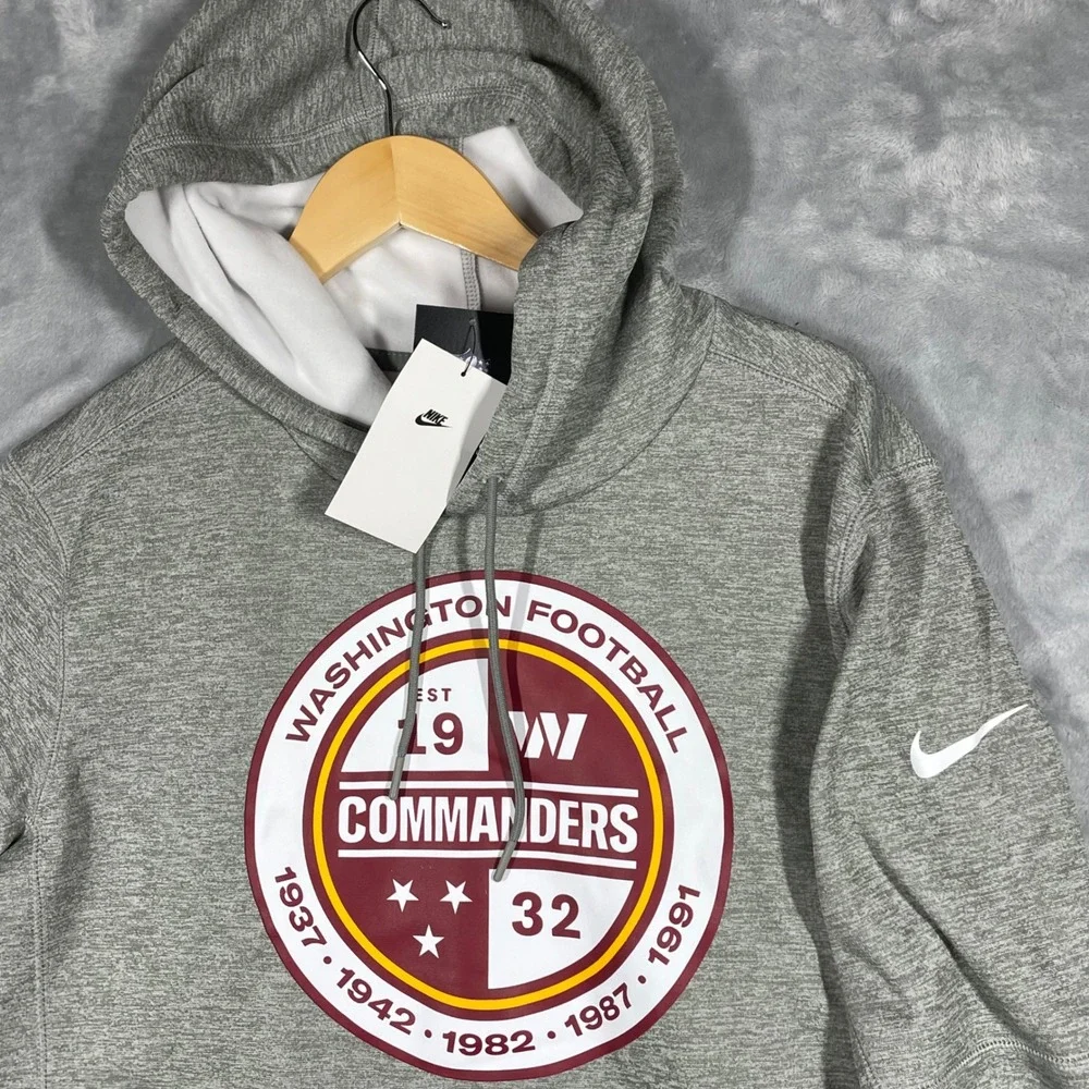 Nike Washington Commanders NFL Dri-FIT Heather Grey Hoodie Mens Medium NWT
